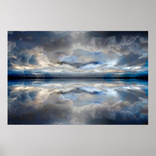 Dunkle reflektierte Wolken Poster