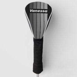 Dunkle Regenbogen-Pin-Streifen mit Namen im Farbve Golf Headcover