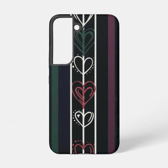 Dunkle Retro Pop Art Hearts Samsung Galaxy Hülle (Rückseite)