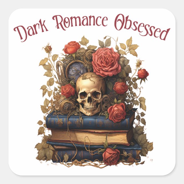 Dunkle Romance besessen Quadratischer Aufkleber (Vorderseite)
