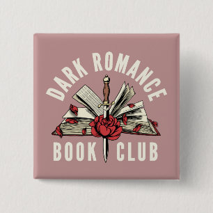Dunkle Romance-Buchclub Rot floral Rosa Button