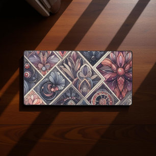 Dunkle Romance Burgund Art Deco Blumen Sommer Schreibtischunterlage