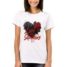 Dunkle Romance Grafik mit Schwarz und Rote Rosen