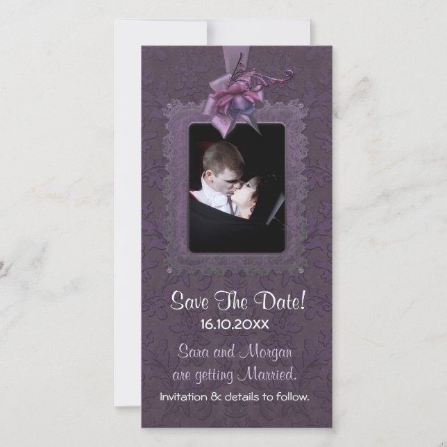 Dunkle Romance Hochzeit speichern das Datum Save The Date (Vorderseite)