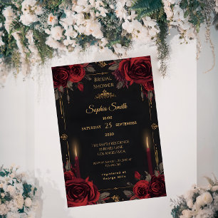 Dunkle Romantik Elegante Gotische Rosen Brautparty Einladung