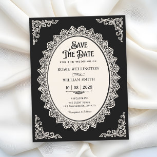 Dunkle Romantik elegante Hochzeit Save The Date