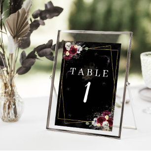Dunkle Romantik Gothic Hochzeit Tischkarten Tischnummer