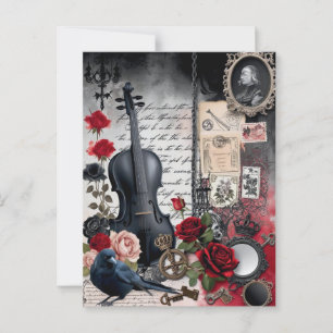 Dunkle Romantik Gothic Vintage Postkarte