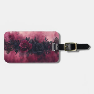 Dunkle Romantik: Gotische Rose und Spitzendesign Gepäckanhänger