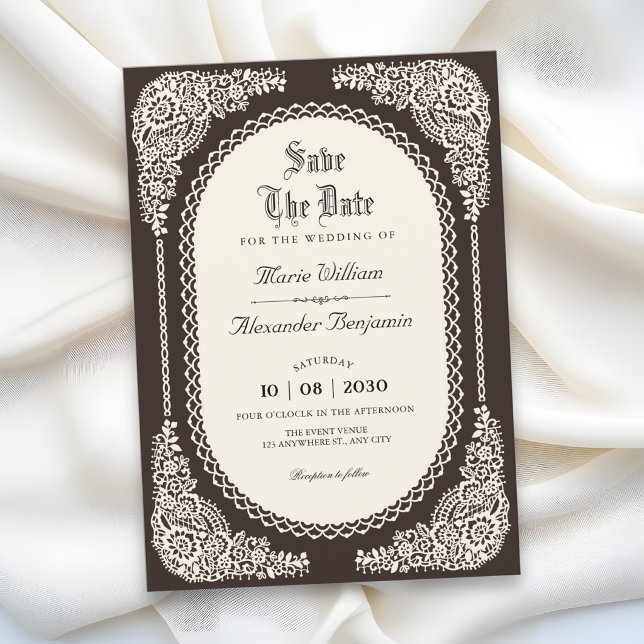 Dunkle Romantik viktorianische Spitze Save The Date (Von Creator hochgeladen)