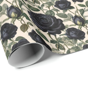 **"Dunkle Romantik: Vintage schwarze Rose"*** Geschenkpapier