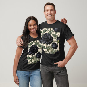 **"Dunkle Romantik: Vintage schwarze Rose"*** T-Shirt