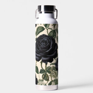 **"Dunkle Romantik: Vintage schwarze Rose"*** Trinkflasche