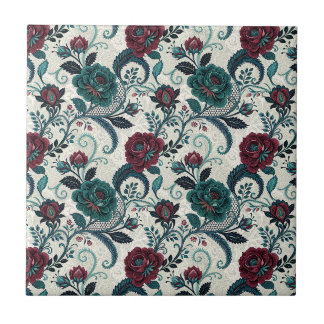 Dunkle romantische Blumen-Gotik-Blumen-Filigran-De Fliese