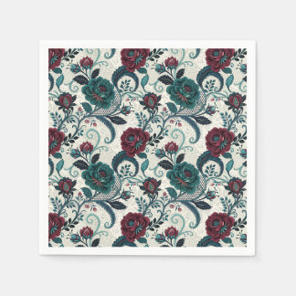 Dunkle Romantische Blumen-Gotik-Blumen-Filigran-De Serviette
