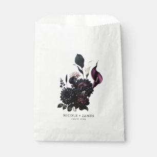 Dunkle romantische Blumenehegunst Geschenktütchen