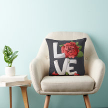 Dunkle Romantische Rote Rose Liebes-Typografie Bot