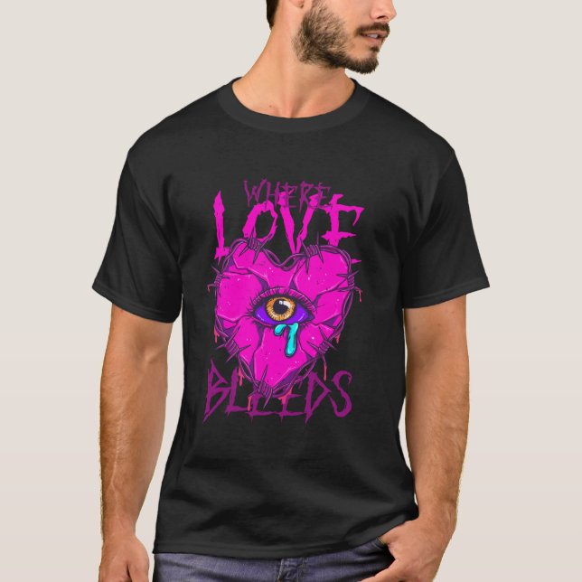 Dunkle Romanze, wo Liebe blutet T-Shirt (Vorderseite)