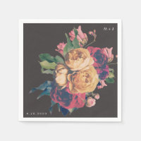 Dunkle Rose Botanische Fete Hochzeitstisch Napkins
