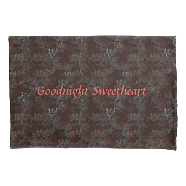 Dunkle Rose Design Kissenkoffer. Personalisierbar Kissenbezug (Vorderseite)
