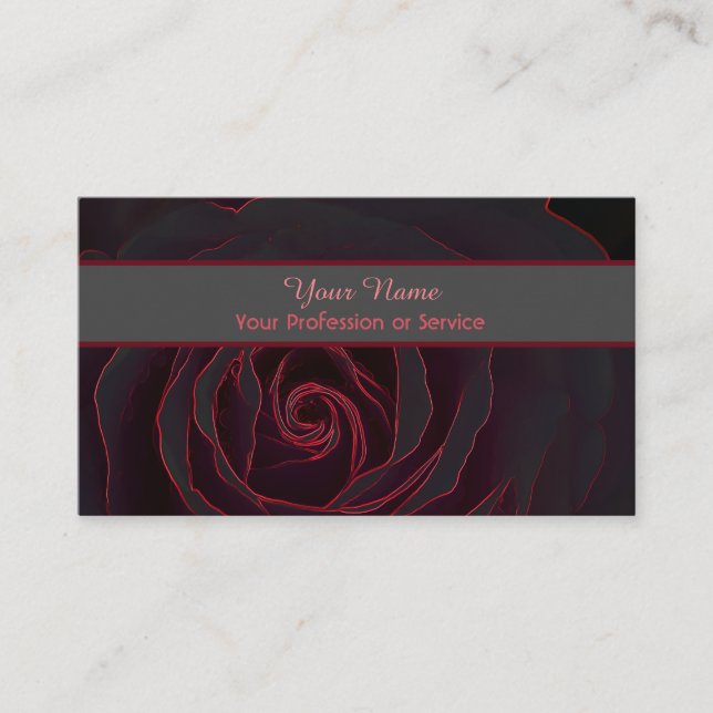 Dunkle Rose floral Neon Pop Art Visitenkarte (Vorderseite)