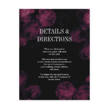 Dunkle Rose Garden Hochzeitstich Beilagen Karten