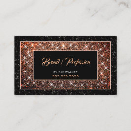 Dunkle Rose Gold Glitzer Social Media Black Glam Visitenkarte