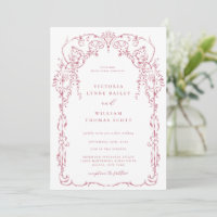Dunkle Rose Viktorianischer Rahmen Hochzeit