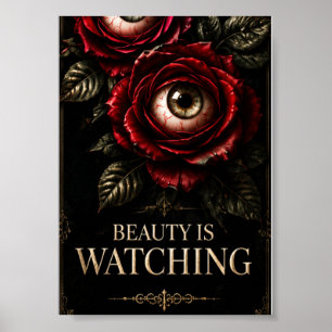 Dunkle Rosen Augen Gothic Halloween Horror Poster