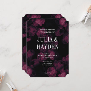 Dunkle Rosen-Garten-Hochzeitseinladungen Einladung