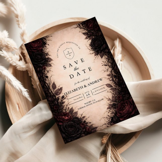 Dunkle Rosen-Gotische Hochzeit Save The Date (Von Creator hochgeladen)