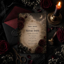 Dunkle Rosen und Mond Elegant Gothic Hochzeitsfeie