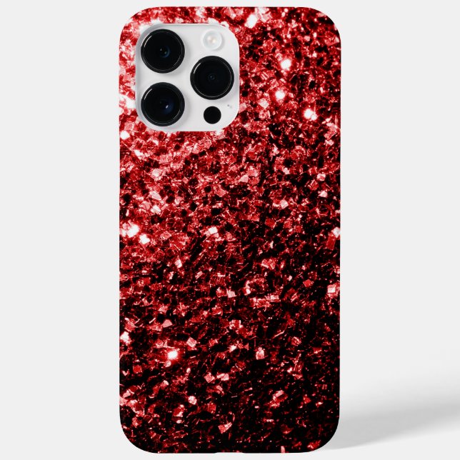 Dunkle rote Imitate Glitzer Glitzern Glamour Case-Mate iPhone Hülle (Rückseite)