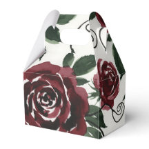 Dunkle rote Rosen Florale Geschenkbox