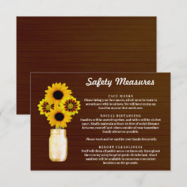 Dunkle rustikale Gelbe Blumenmason Jar Sicherheits Begleitkarte