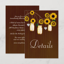 Dunkle rustikale gelbe Blumenmason Jars Details