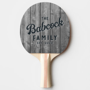 Dunkle Saubere Graue Holz Bretter Retro Familienna Tischtennis Schläger