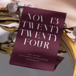 Dunkle Scarlet moderne Typografie minimalistische  Save The Date