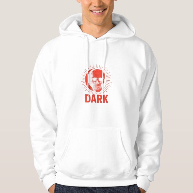 Dunkle Schädelspalte | Red Gothic Power Hoodie (Vorderseite)