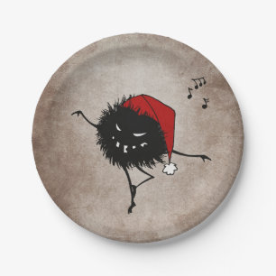 Dunkle schlechte Weihnachtswanze Pappteller