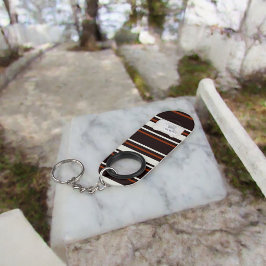 Dunkle Schokolade, braune Streifen Mini Flaschenöffner