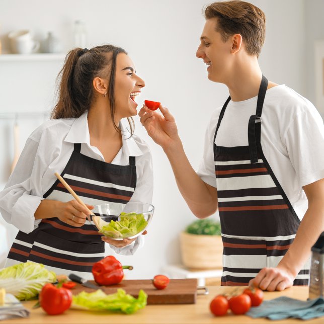 Dunkle Schokolade, braune Streifen Schürze (apron)