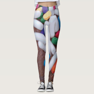 Dunkle Schokolade Eiscreme mit Regenbogensprinklen Leggings