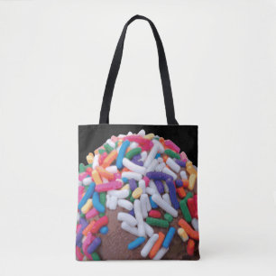 Dunkle Schokolade Eiscreme mit Regenbogensprinklen Tasche