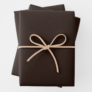Dunkle Schokolade, Solid Brown, Dunkelbraun Geschenkpapier Set