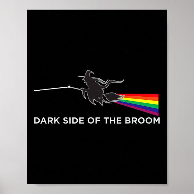 Dunkle Seite des Broom Clic Rock Witch Funny Hallo Poster (Vorne)