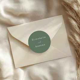 Dunkle Seite Grün Minimalistische Paarnamen Hochze Runder Aufkleber