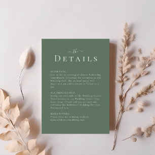 Dunkle Seite Grün Moderne Minimalistische Hochzeit Einladung