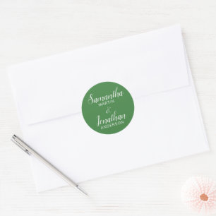 Dunkle Seite grüne Braut und Groom Hochzeit Runder Aufkleber