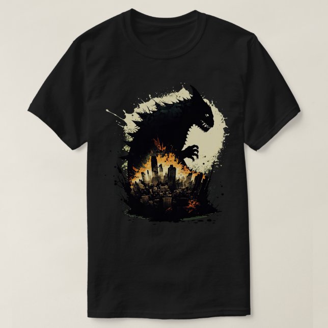 Dunkle Seite von Catzilla III T-Shirt (Design vorne)